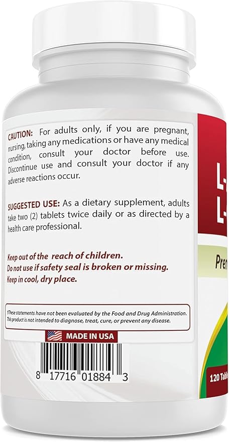 Best Naturals L-Arginine L-Ornithine - 1000mg per Serving - 120 Tablets - Non-GMO & Gluten Free (120 Count (Pack of 2))