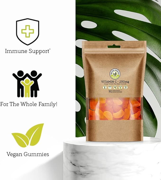 DSO Vitamin C Gummies - Delicious and Natural Orange Flavored Gummies - Vegan Plant Based Gummies 90 Count