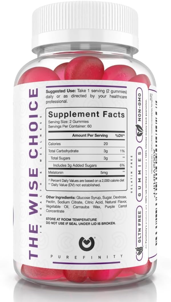 Melatonin Gummies 5mg for Kids – Each Delicious Gummy is 2.5mg (2 Per Serving) for Easily Customizing Your Night, Gluten Free, Non-GMO, Vegan, 120 Count (Pack of 2)