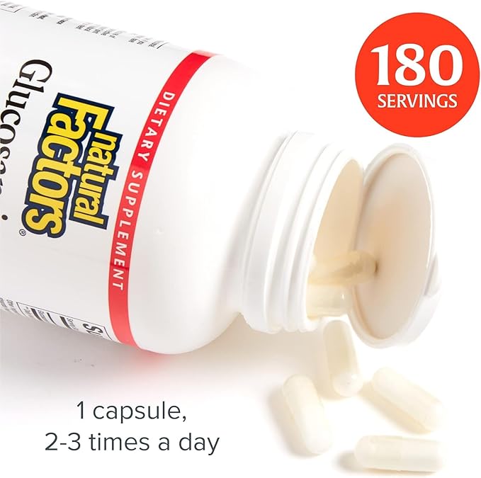 Natural Factors, Glucosamine Sulfate, Supports Healthy Joint Mobility, Cartilage and Connective Tissue, 180 Capsules