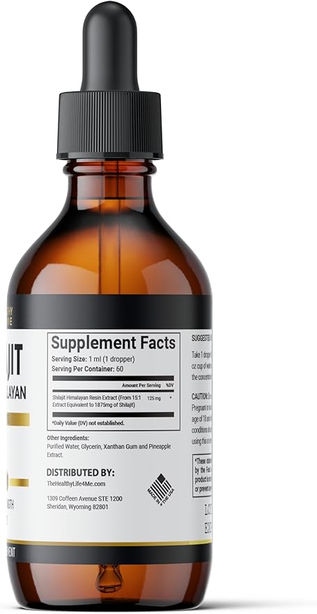 Pure Himalayan Shilajit Liquid Drops | Natural Shilajit Drops | 85+ Trace Minerals & 40% Fulvic Acid | Energy | Strength & Immunity | by the Healthy Life 4 me | 60 Day Supply