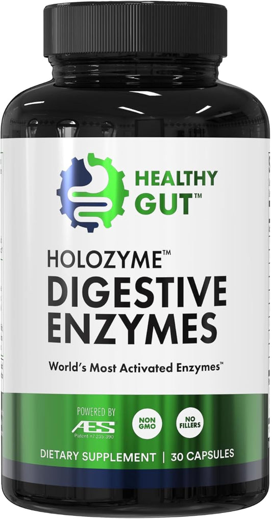 HoloZyme Max Strength Digestive Enzymes | Prevents Bloating, Gas, & Indigestion w/Protease, Amylase, Lipase, Lactase, and More | 15 Servings (Sample Bottle)
