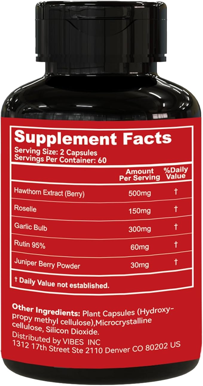 Hawthorn Berry Capsules, Extra Strength Hawthorn Berry Supplement, 120 Vegan Capsules