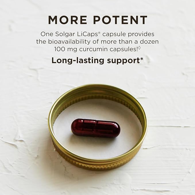 Solgar Full Spectrum Curcumin - 105 LiCaps - Superior Absorption - Brain, Joint & Immune Health - Vegan, Gluten-Free, Non-GMO, Dairy Free - 105 Servings