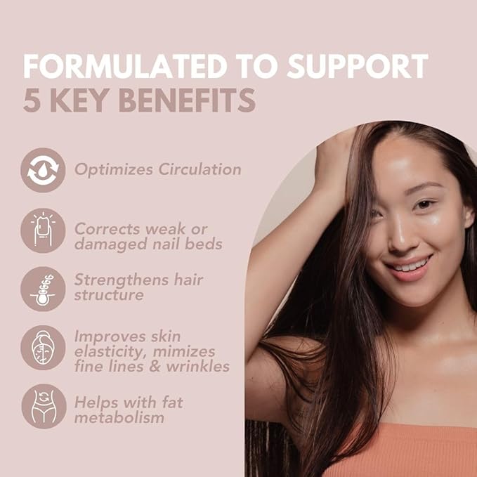 Unique Formula® Premium Beauty Skin 25+ | Hydrolyzed Collagen Type I, Hyaluronic Acid, L-Cysteine, Vitamins C, A, B5, E & Biotin, Copper | Dupport Healthy Skin, Nails, Hair, Glowing Look