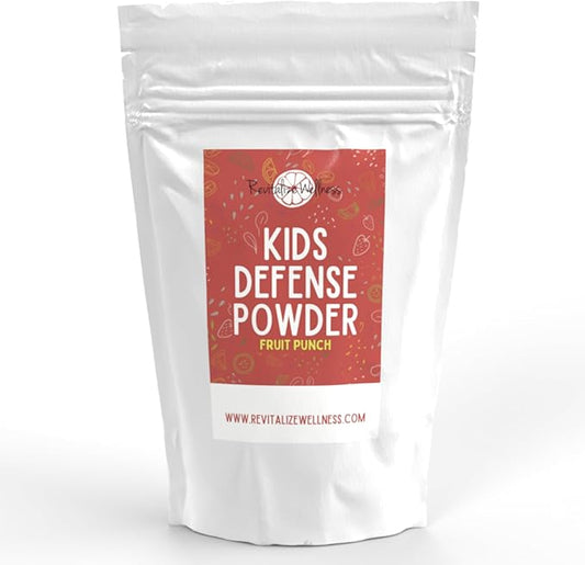 Kids Defense Powder | Orthomolecular Dose of 1000 mg Vitamin C and 250 mg B3 | Pure, Corn Free, & GMO-Free | Fruit Punch Flavor | 60 Servings