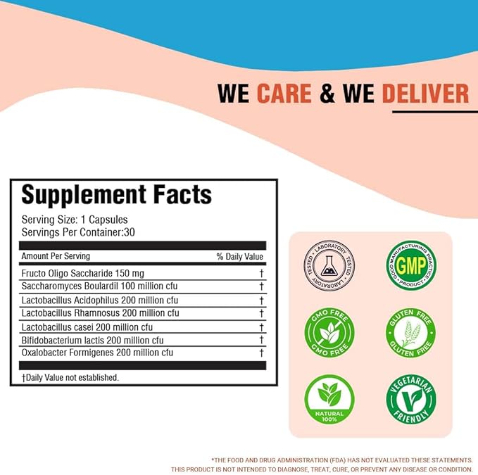 Prebiotic & Probiotic Capsules – 30 Count