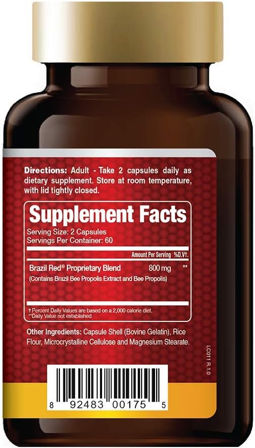 Brazil Red Bee High Concentrate Propolis (120 Capsules)