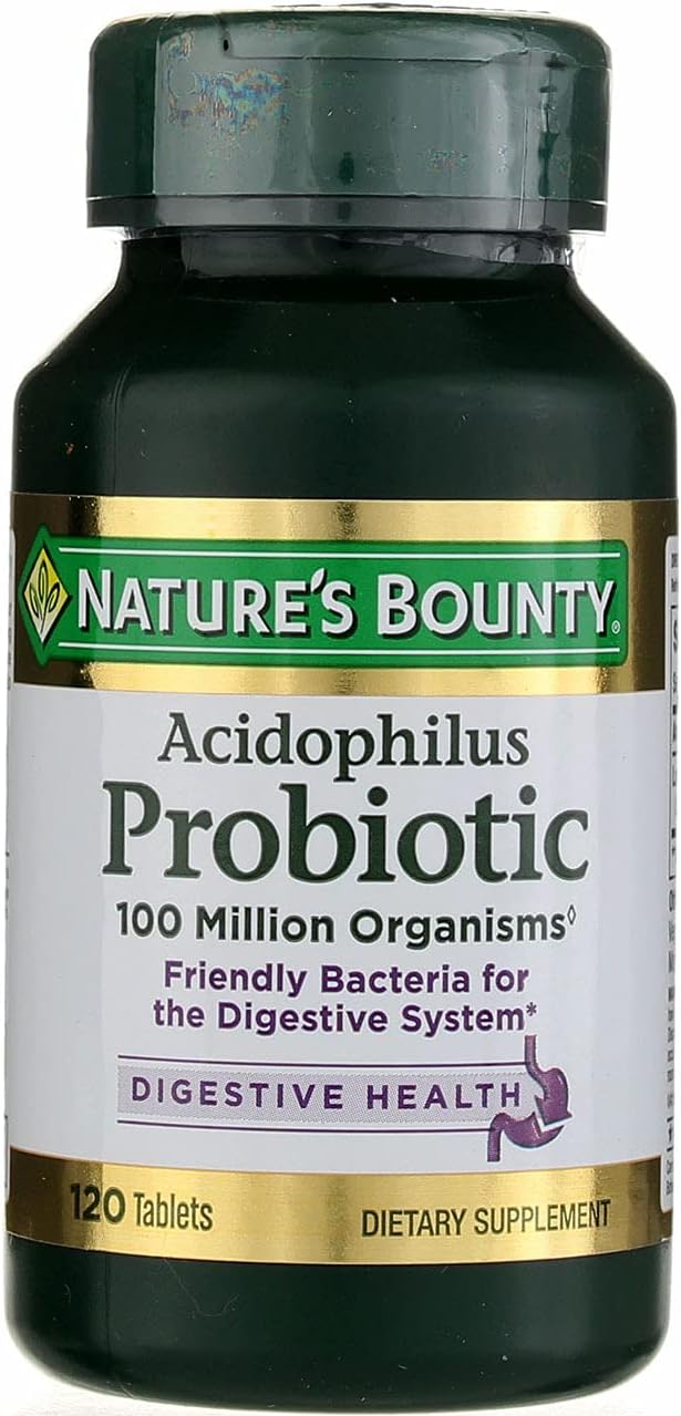 Nature's Bounty Probiotic Acidophilus Tablets, 120 ea (Pack of 3)