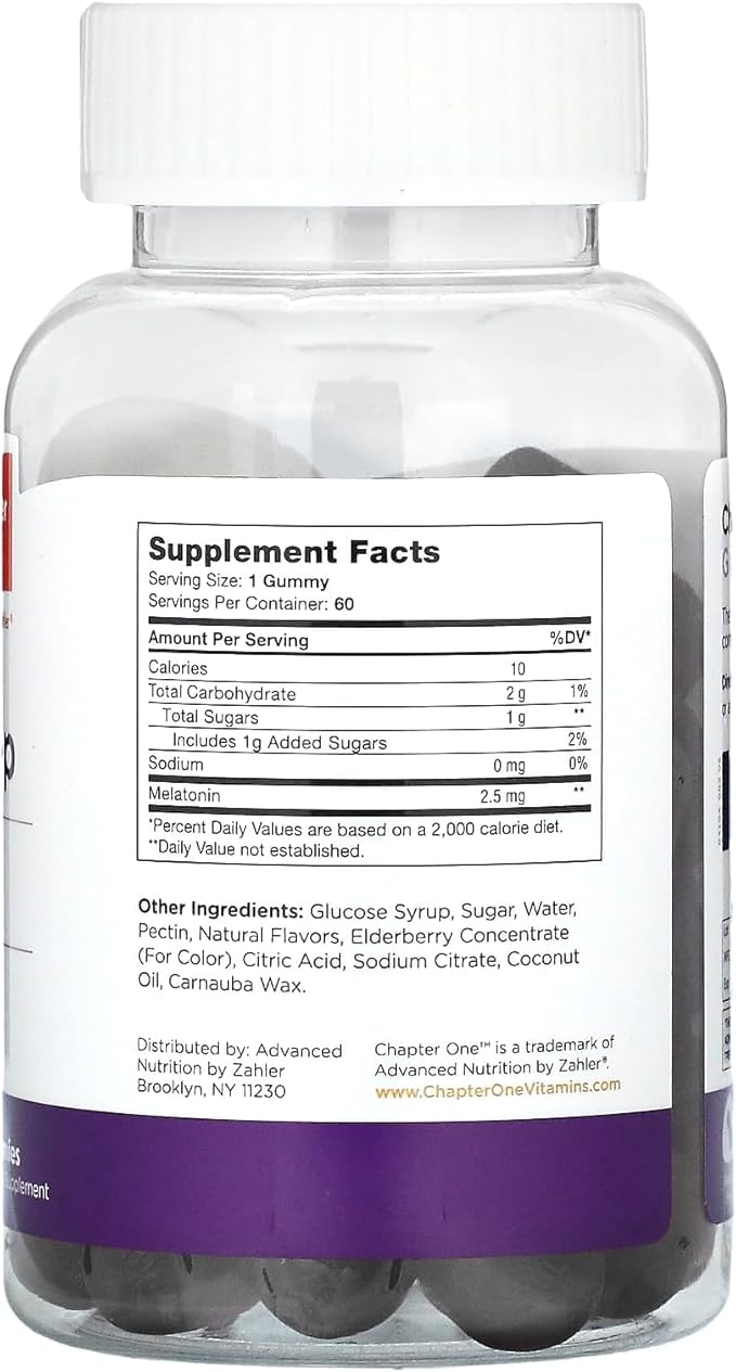 Zahler - Chapter One Sleep Melatonin Gummies for Kids & Adults (60 Flavored Gummies) - 2.5 mg Melatonin Gummy - Kids Melatonin Kosher Sleep Gummies - Natural Kids Melatonin Gummy for Sleeping