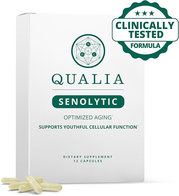 Qualia Senolytic Supplement, Fisetin, Quercetin, Piperlongumin & More, Aging Supplement That Supports Optimal Cell Repair & Rejuvenation, Naturally Eliminate Zombie Cells, 1 Month Supply