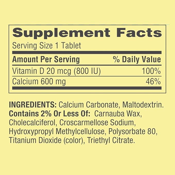 Spring - Valley Calcium 600 mg + Vitamin D 20 mcg - 500 Count with Weekly Pill Organizer GoodDealsHouse - Bone Health Dietary Supplement Tablets