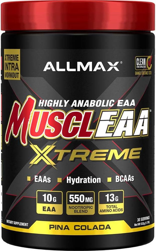 ALLMAX MUSCLEAA Xtreme, Pina Colada - 532 g Powder - Provides EAAs, BCAAs & Hydration - Up to 30 Servings