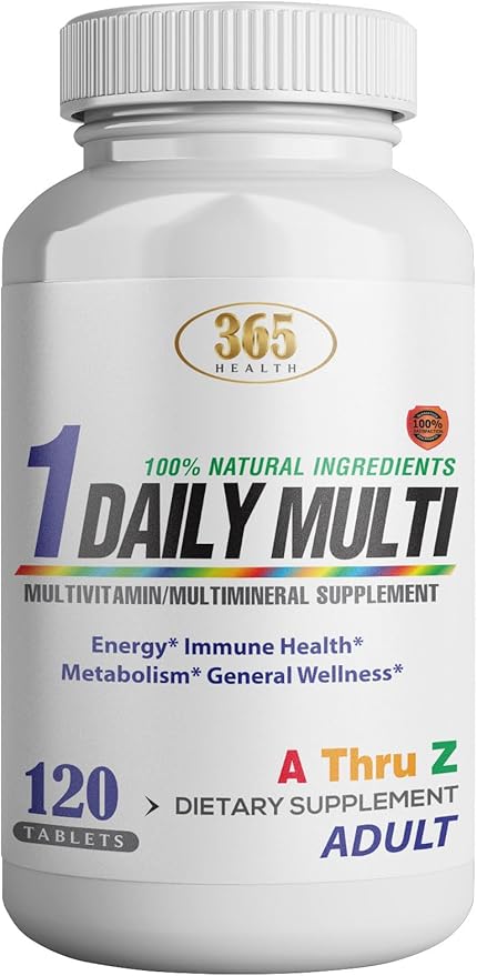 Multivitamin, Multimineral Supplement w/Antioxidants, Zinc, Vitamin D3 & B Vitamins, Gluten Free, Non-GMO Ingredients - (120 Count) 365 Health