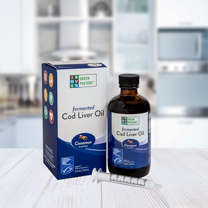 Green Pasture - Fermented Cod Liver Oil Liquid - 6 fl. oz. - Cinnamon