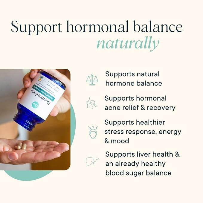 Ora Organic Natural Hormone Balance Supplement & Hormonal Acne Relief for Women - Support Skin, Mood, Energy, PMS & Menopause - Ashwagandha, Maca, Burdock Root, Cordyceps & VIT C - 90 Capsules