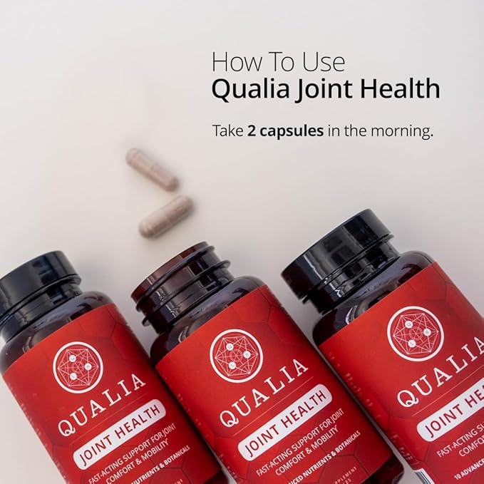 Qualia Joint Health 10 Advanced Joint Health nutrients: denatured Collagen, boswellia, tumeric, Boron, Ginger, L-carnitine. Cartilage Health, Tendon Strength, Healthy Joint Aging (1 Month Supply)