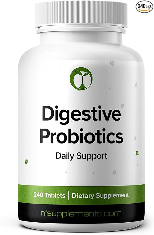 Probiotics for Digestive Health Supplement 240 Tablets 3 Billion CFU Made in The USA (240, Digestive Probiotics)