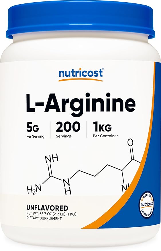 Nutricost L-Arginine Powder 1KG - Pure L-Arginine, 5g Per Serving