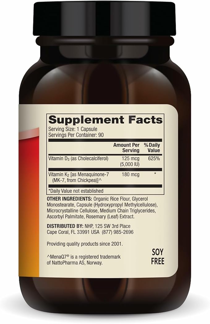 Dr. Mercola Vitamins D3 & K2 Dietary Supplement, 90 Servings (90 Capsules), Supports Heart Health, Immune Support, Non GMO, Soy Free, Gluten Free