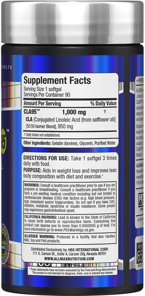 Allmax Nutrition - CLA (95% conjugated linoleic Acid) - 90 Softgels