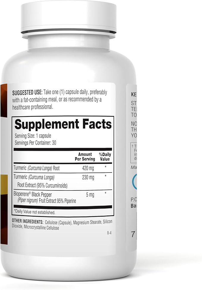 Turmeric BP+ - Formulated with Turmeric Powder, Turmeric Root Extract, and Black Pepper - Joint Supplement - 30-Day Supply - Highly Bioavailable and Doctor Formulated