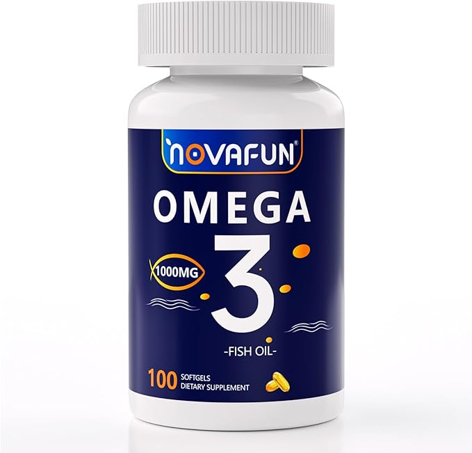 Omega 3 Fish Oil 1000mg Softgels, Omega 3 Fatty Acid Supplement with EPA and DHA, Fish Oil Omega 3 Supplements for Heart, Brain, Joints, Eye Health, 100 Count