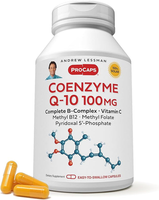 ANDREW LESSMAN Coenzyme Q-10 100 mg 60 Capsules - Essential for Energy Production and Optimum Key Organ Function, Anti-Oxidant Support, Depleted by Aging, Plus B-Complex. Easy to Swallow Capsules