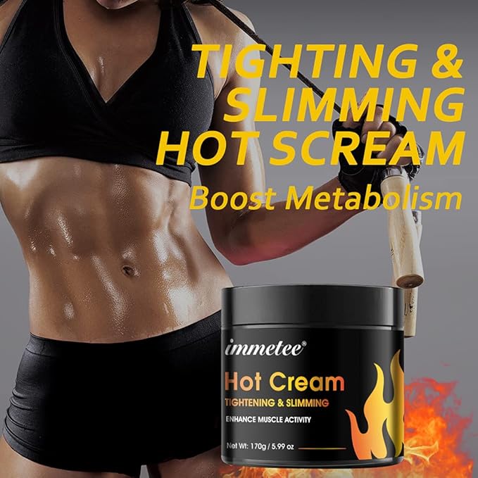 Hot Cream for Belly Fat Burner, Hot Cream Cellulite and Fat Burner, Sweat Fat Burning Gel, Workout Enhancer For Shaping Waist, Abdomen and Buttocks Slimming Cream for Men and Women-170g