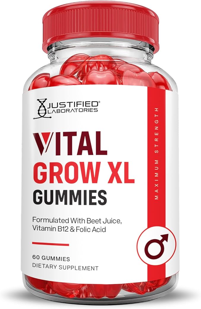 (2 Pack) Vital Grow XL Performance Gummies 1000MG Advanced Formula Formulated with ACV Pomegranate Beet Juice Powder B12 Vegan Non GMO 120 Gummys