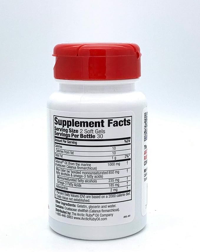Arctic Ruby Oil - Omega 3 Supplement with Astaxanthin 2mg - Contains Essential Fatty Acids & Antioxidants - Supports Heart, Brain, Eye, Skin, Joint & Immune Health - 60 Softgels (3 Pack)