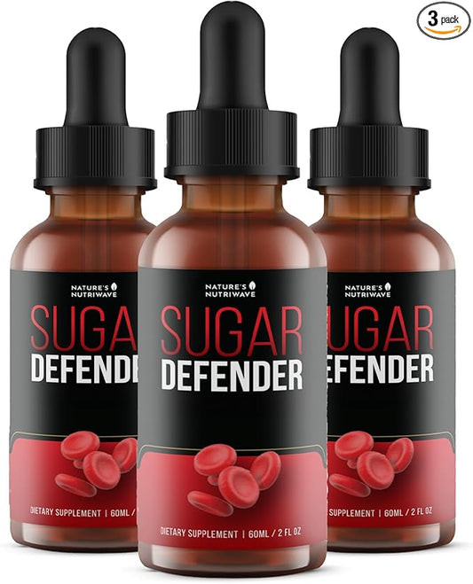 Sugar Defender – Daily Drops with Chromium & Plant-Based Extracts – Natural Liquid Formula – Non-GMO, Non-Habit Forming, Easy to Use – 60ml, 60 Servings, 3 Month Supply