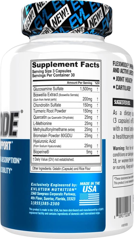 Advanced Joint Support Supplement Bundle - Complete Joint Support Stack with Hyaluronic Acid and FlexMode with Joint Vitamins Glucosamine Chondroitin MSM and BioPerine for Enhanced Absorption