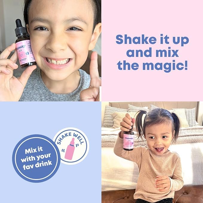 JoySpring Magnesium Citrate & Glycinate Liquid for Kids – Sugar & Gluten-Free Supplement with L-Theanine & Chamomile – Supports Kids & Teens (1 fl oz, 30 Servings)
