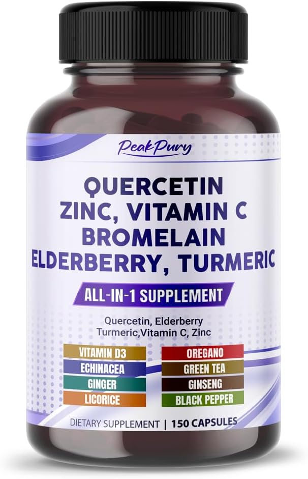 Quercetin Elderberry Turmeric Vitamin C Zinc - Immunity Support - Made in USA