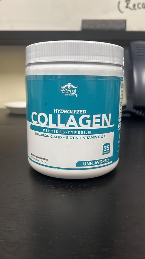 Eternal Spirit Beauty Hydrolyzed Collagen Peptides: Type 1 & 3 with Hyaluronic Acid, Biotin, Vitamins C & E