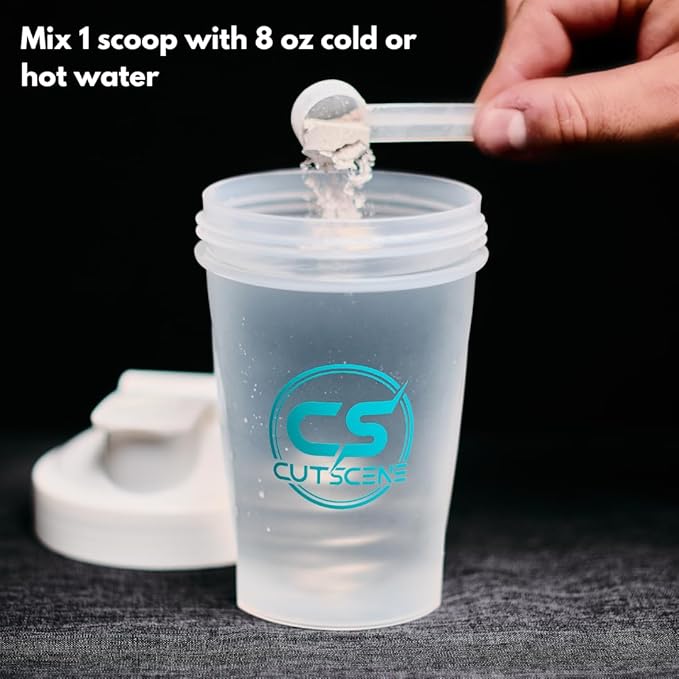 CutScene Sleep Supplement (34 Scoops): Sleep & Recovery Mix with melatonin, Valerian Root, Magnesium. Gluten-Free, Vegan, Sugar-Free. Lemonade Iced Tea Flavor.