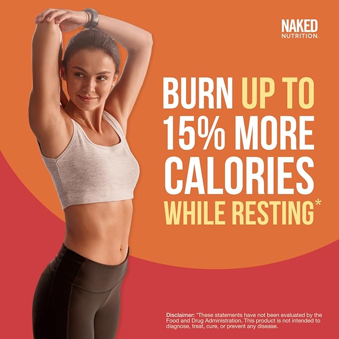 NAKED Metabolism Booster & Thermogenic Fat Burner for Men & Women - Weight Loss Pills for Women - Belly Fat Burner with Gold Standard Clinical Trial - Appetite Suppressant for Weight Loss for Women
