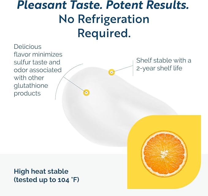 Researched Nutritionals Liposomal Glutathione (450mg) Liquid Gel + Vitamin C - Tri-Fortify - Aid Natural Energy, Immune Support & Detox - Clinically Researched for Absorption, Orange (20 Packets)