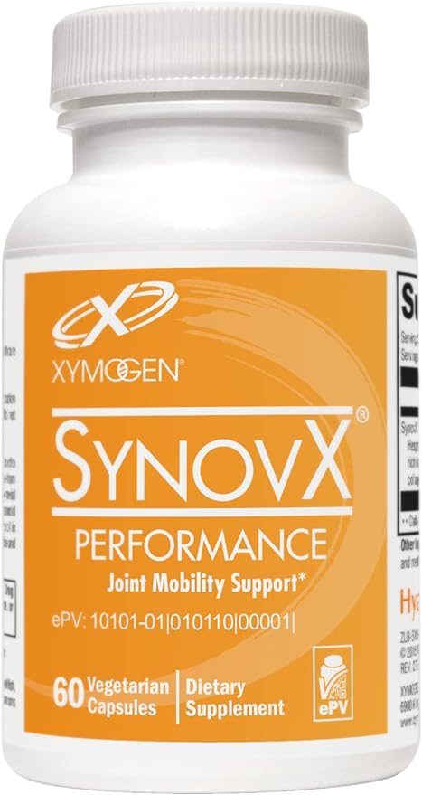 XYMOGEN SynovX Performance - Stay Active with Joint Mobility & Cytokine Balance Support - Joint Supplements for Women, Men and Athletes with High Molecular Weight Hyaluronic Acid (60 Capsules)