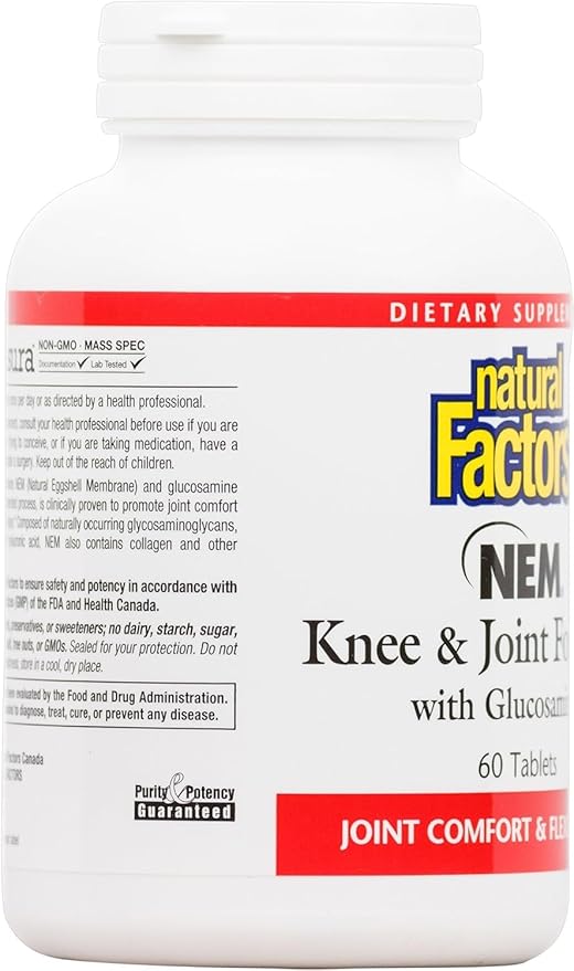 Natural Factors, NEM Knee & Joint Formula, Promotes Flexibility and Comfort, 60 Tablets