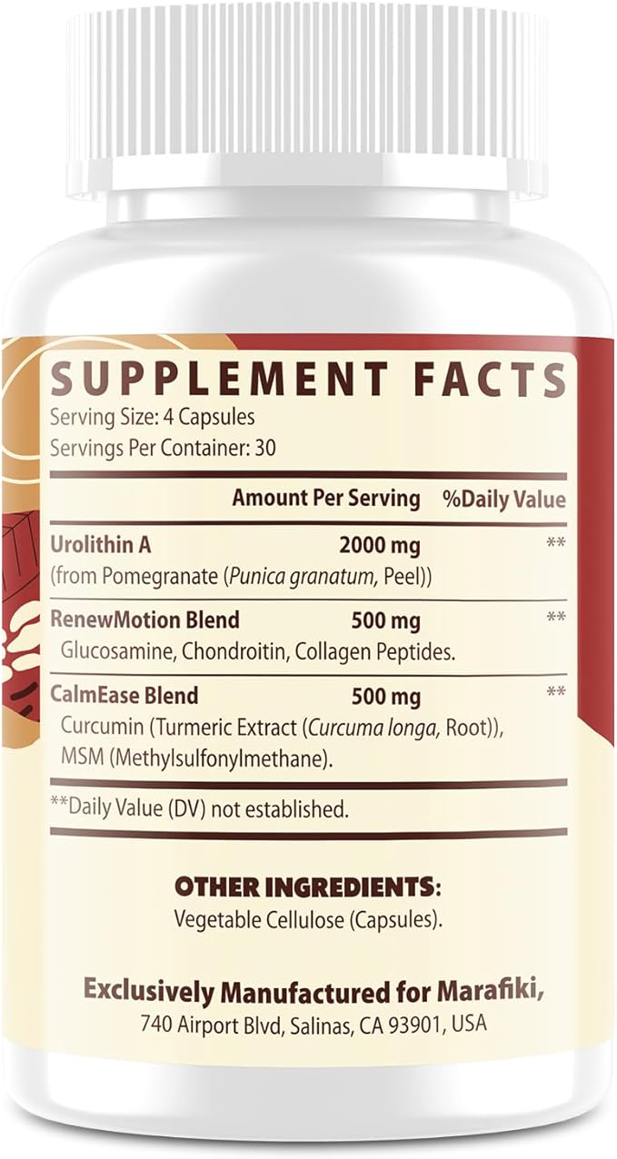 Marafiki Urolithin A Supplement, Gluten Free - 120 Capsules