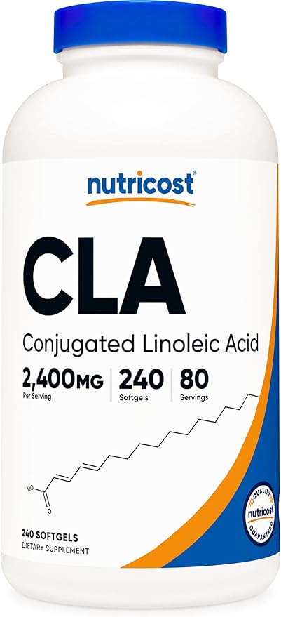 Nutricost CLA (Conjugated Linoleic Acid) 2,400mg, 240 Softgels - Gluten Free, Non-GMO, 800mg Per Softgel (3 Bottles)