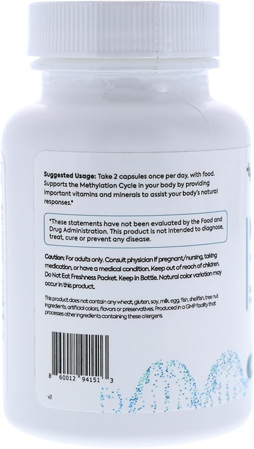 Methyl+ Methylated Multivitamin Complex with Methylfolate & TMG for Optimized Homocysteine, Brain, Cardiovascular & Neurotransmitter Support
