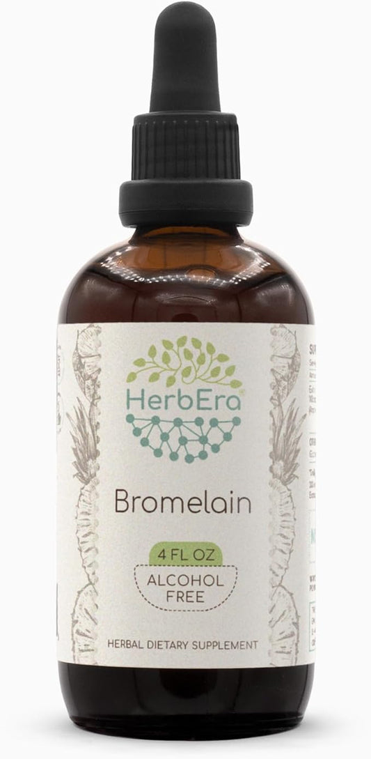 Bromelain B120 Alcohol-Free Herbal Extract Tincture, Super-Concentrated Wildcrafted Bromelain, Pineapple (Ananas comosus) (4 fl oz)