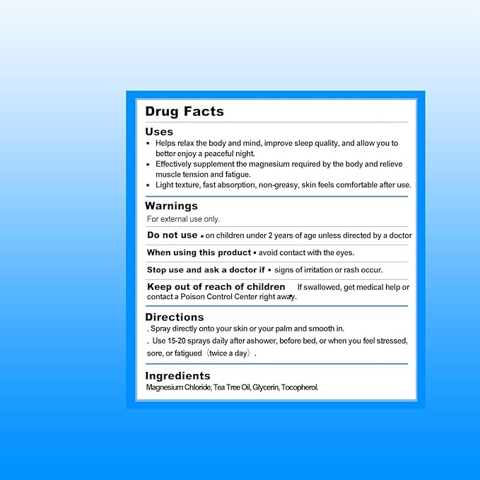 Pure Magnesium Oil Spray, 100Ml Topical Magnesium Spray Extra Strength, Organic Magnesium Oil Skin & Body Spray, Natural Magnesium Chloride Oil Spray for Feet