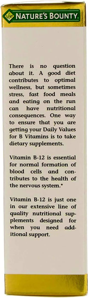 Nature's Bounty B-12 5000 mcg Sublingual Liquid Energy Health 2 oz (Pack of 2)