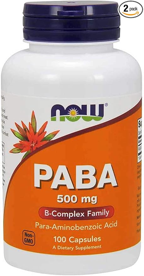 PABA 500mg 100 Capsules (Pack of 2)
