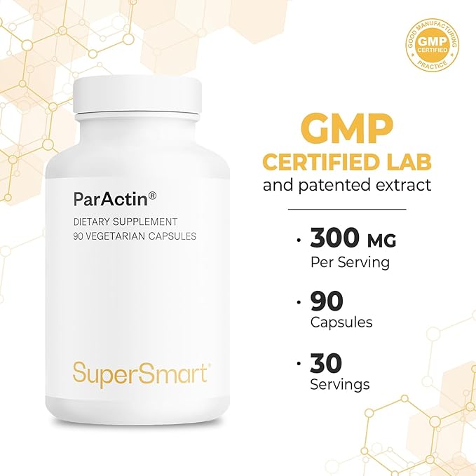 Supersmart - ParActin Supplement 300mg per Day (High Strength) - Andrographis Paniculata | Non-GMO & Gluten Free - 90 Vegetarian Capsules