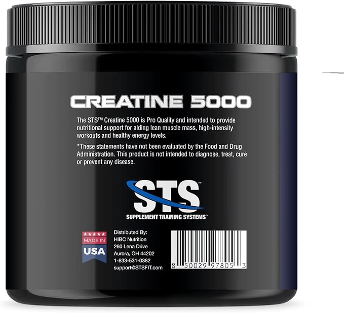 STS Creatine 300 Grams - 100% Pure Raw Creatine Monohydrate Powder, Pre-Workout, Post-Workout, Build Muscle and Stamina - 60 Servings - with Scoop